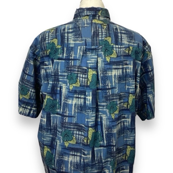 Trader Bay Mens Button Front Hawaiian Shirt, Blue, size L - Picture 4 of 10